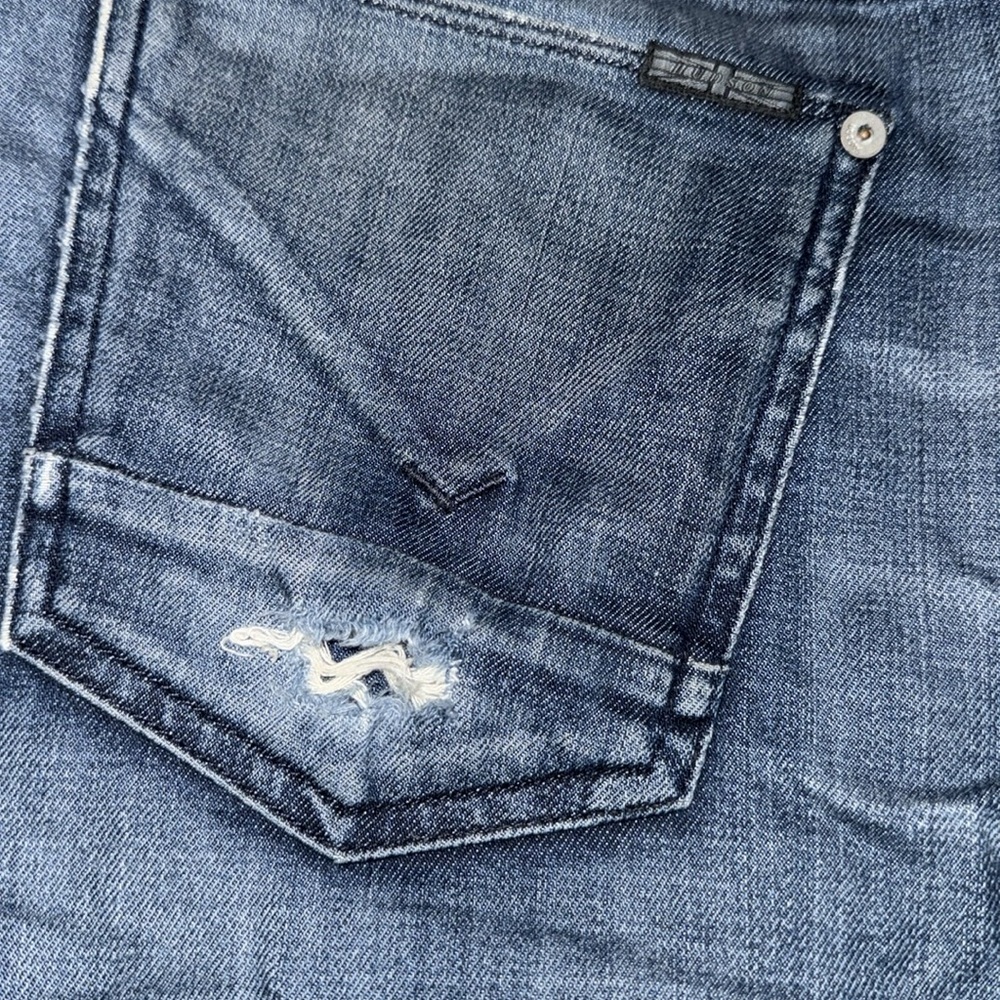 Hudson denim blue jeans men’s pants distressed Blake style Slim Straight Leg 33​ - Picture 6 of 12